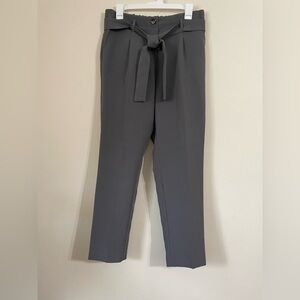 One by Chapter One Gray Women's Ankle Belted Tie-Waist Pants
